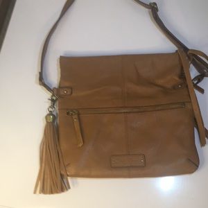Lucky Brand Fold Over Genuine Leather Brown Purse